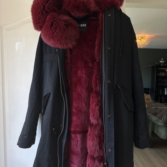 Peri Luxe Dyed Rabbit and Fox Fur Parka in XL - Picture 2 of 5